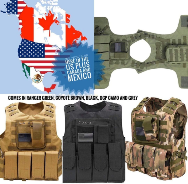 Airsoft Vest with US Flag Patch and Pouches - Image 7